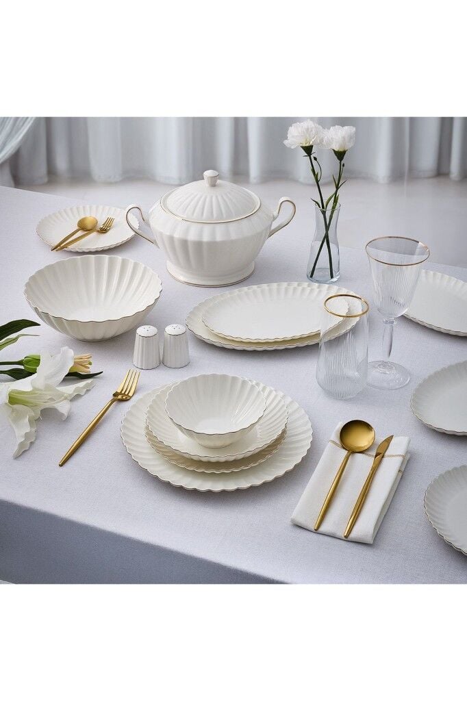Aryıldız Sintra Gold 60 Parça 12 Kişilik Yemek Takımı