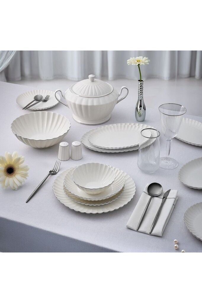 Aryıldız Sintra Platin 60 Parça 12 Kişilik Yemek Takımı