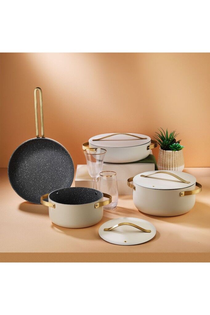 Aryıldız Nexus Krem 7 Parça Tencere Seti