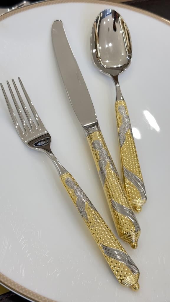 Joy Carmen Embossed Gold 89 Parça Çatal Kaşık Bıçak Takımı