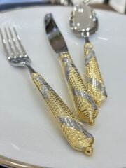 Joy Carmen Embossed Gold 89 Parça Çatal Kaşık Bıçak Takımı