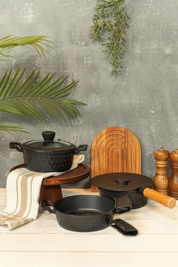 Brioni Diamond 5 Parça Yanmaz Yapışmaz Elmas Midi Set