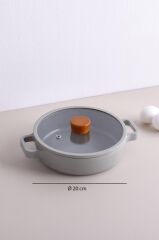 Neoflam FİKA CAM KAPAKLI ALÜMİNYUM 2'Lİ SAHAN SET 20 - 22CM GRİ