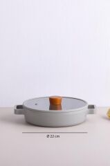 Neoflam FİKA CAM KAPAKLI ALÜMİNYUM 2'Lİ SAHAN SET 20 - 22CM GRİ