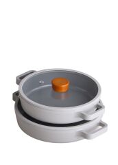 Neoflam FİKA CAM KAPAKLI ALÜMİNYUM 2'Lİ SAHAN SET 20 - 22CM GRİ