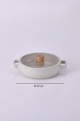 Neoflam FİKA CAM KAPAKLI ALÜMİNYUM 2'Lİ SAHAN SET 20 - 22CM BEJ