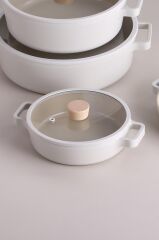 Neoflam FİKA CAM KAPAKLI ALÜMİNYUM SAHAN 20CM BEJ