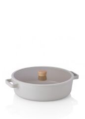 Neoflam Fika Cam Kapaklı Alüminyum Döküm Sığ Tencere 30 cm D-NEOF230L