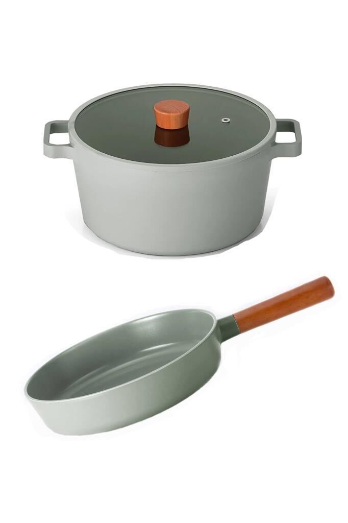 Neoflam Fika Gri 26cm Tencere & 26cm Tava Seti