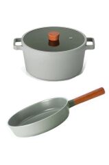 Neoflam Fika Gri 26cm Tencere & 26cm Tava Seti