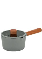 Neoflam Fika Alüminyum Döküm Süt Tavası Cam Kapaklı Gri 16cm