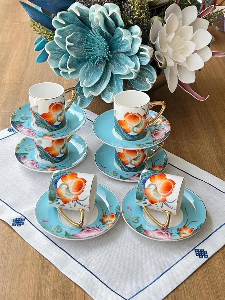 Mikasa Moor Garden Mavi 6lı Kahve Fincanı Seti 100CC