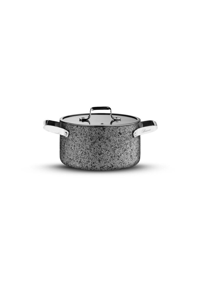 Brioni Stone-Age Çizilmez Yanmaz Yapışmaz Indüksiyonlu 24 Cm Derin Tencere