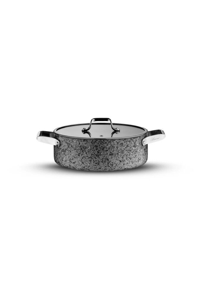 Brioni Stone-Age 32 Cm Çizilmez Yanmaz Yapışmaz Basık Tencere Sh-127