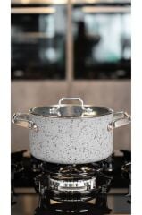 Brioni Stone-Age 20 cm Çizilmez Yanmaz Yapışmaz Indüksiyonlu Derin Tencere