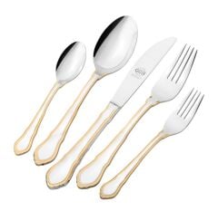 GGS Solingen Angelina Parlak Altın 96 Parça Çatal Kaşık Seti