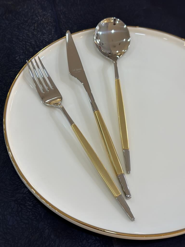 Aryıldız Qubra Prestige Mat Gold 84 Parça Çatal Kaşık Bıçak Takımı