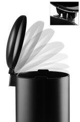 Primanova Bombe Kapaklı Çöp Kovası 30 LT Mat Texture - İç Kısım Siyah