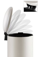 Primanova Bombe Kapaklı Çöp Kovası 30 LT Mat Bej - İç Kısım Siyah