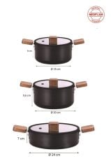 Neoflam Bien Black 10 Parça Indüksiyonlu Akasya Ağacı Sap Ve Kulplu Tencere Tava Seti