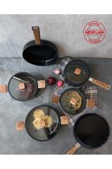 Neoflam Bien Black 10 Parça Indüksiyonlu Akasya Ağacı Sap Ve Kulplu Tencere Tava Seti