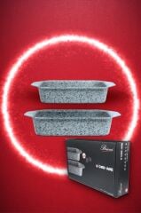 Brioni Stone-Age Çizilmez Yanmaz Yapışmaz 2'li Fırın Tepsi Seti