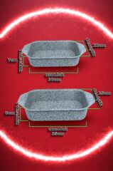 Brioni Stone-Age Çizilmez Yanmaz Yapışmaz 2'li Fırın Tepsi Seti