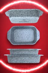 Brioni Stone-Age Çizilmez Yanmaz Yapışmaz 2'li Fırın Tepsi Seti