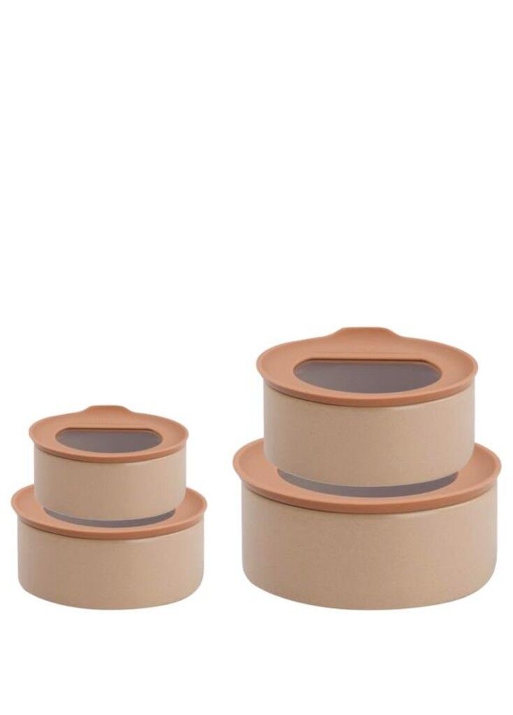 Neoflam Fika One 4'lü Seramik Saklama Kabı Seti Pembe