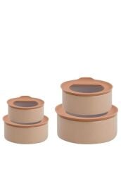 Neoflam Fika One 4'lü Seramik Saklama Kabı Seti Pembe