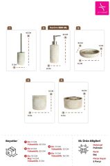 Primanova Totem Banyo Seti 5 Parça - Bej