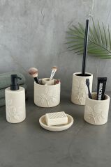 Primanova Leaf Banyo Seti 5 Parça - Bej