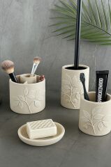 Primanova Leaf Banyo Seti 5 Parça - Bej