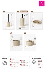 Primanova Leaf Banyo Seti 5 Parça - Bej