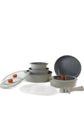 Neoflam Midas Gri 11 Parça Ayrılabilen Saplı Iç Içe Geçebilen Tencere Tava Seti