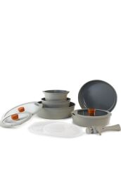 Neoflam Midas Gri 11 Parça Ayrılabilen Saplı Iç Içe Geçebilen Tencere Tava Seti