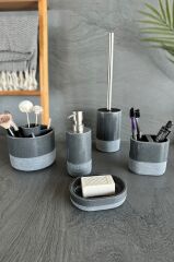 Primanova Reve Banyo Seti 5 Parça - Gri