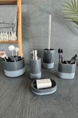 Primanova Reve Banyo Seti 5 Parça - Gri