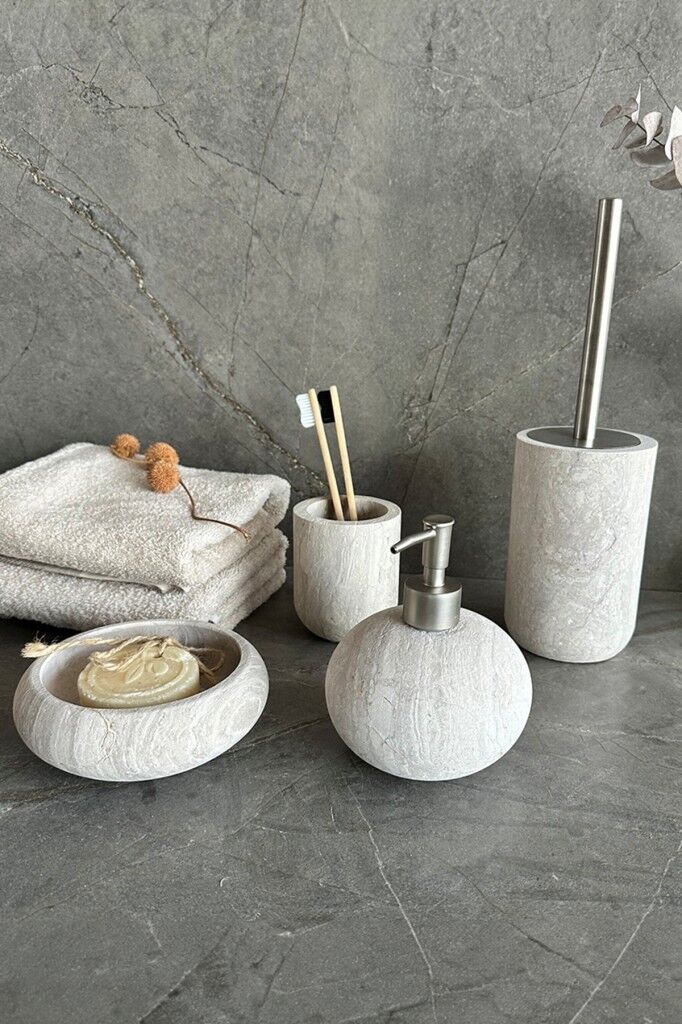 Primanova Bella Vita Banyo Seti 4 Parça - Bej