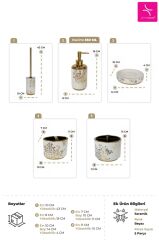 Primanova Eleanora Banyo Seti 5 Parça - Beyaz