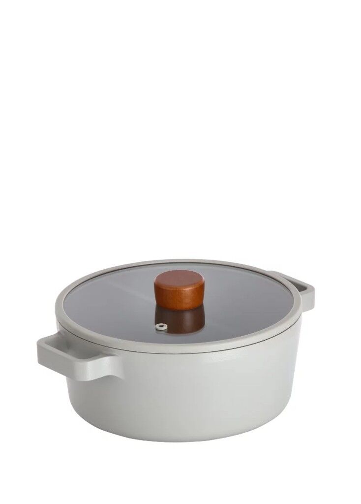 Neoflam Fika Alüminyum Döküm Tencere Gri Cam Kapaklı 18cm