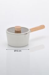 Neoflam Fika Alüminyum Döküm Süt Tavası Cam Kapaklı 16cm