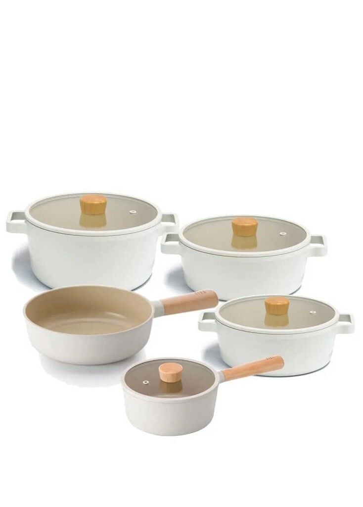 Neoflam Fika Alüminyum Döküm 9 Parça Cam Kapaklı Tencere Tava Seti