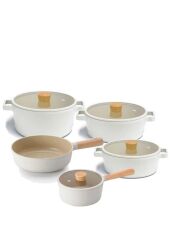 Neoflam Fika Alüminyum Döküm 9 Parça Cam Kapaklı Tencere Tava Seti