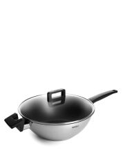 Woll Concept 30 cm Kapaklı Çelik Wok Tava