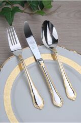 GGS Solingen Rebeka Parlak Altın 96 Parça Çatal Bıçak Seti