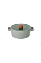 Neoflam Fika Cam Kapakli Aluminyum Dokum Tencere 22 Cm Gri