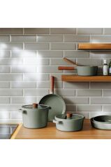 Neoflam Fika Cam Kapakli Aluminyum Dokum Tencere 22 Cm Gri