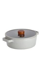 Neoflam Fika Cam Kapakli Aluminyum Dokum Tencere 22 Cm Gri