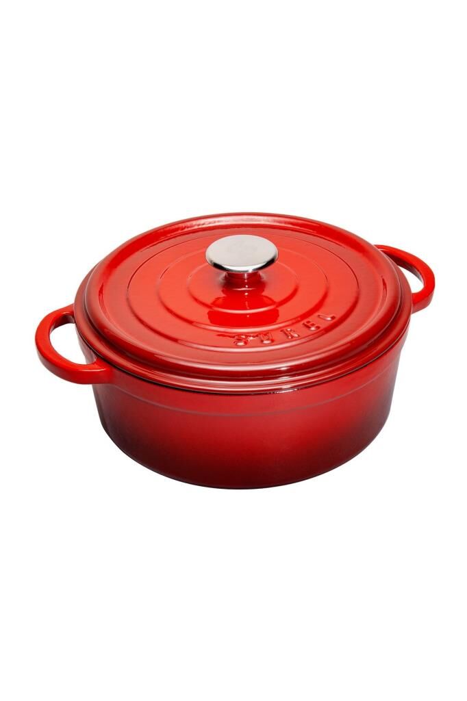 Sürel Aroma Kapak Kırmızı Yuvarlak Döküm Tencere 28 Cm